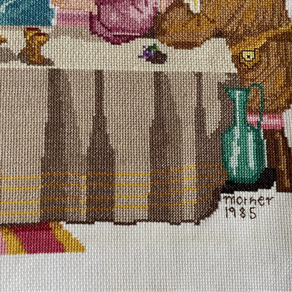 The Last Supper Colorful Vintage Cross Stitch Picture Unframed - Picture 6 of 12
